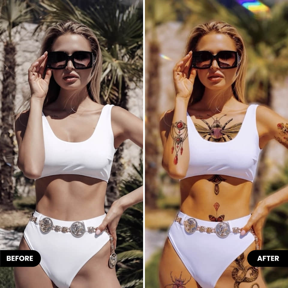 Reshape body easily in photo editor BeautyPlus before vs after