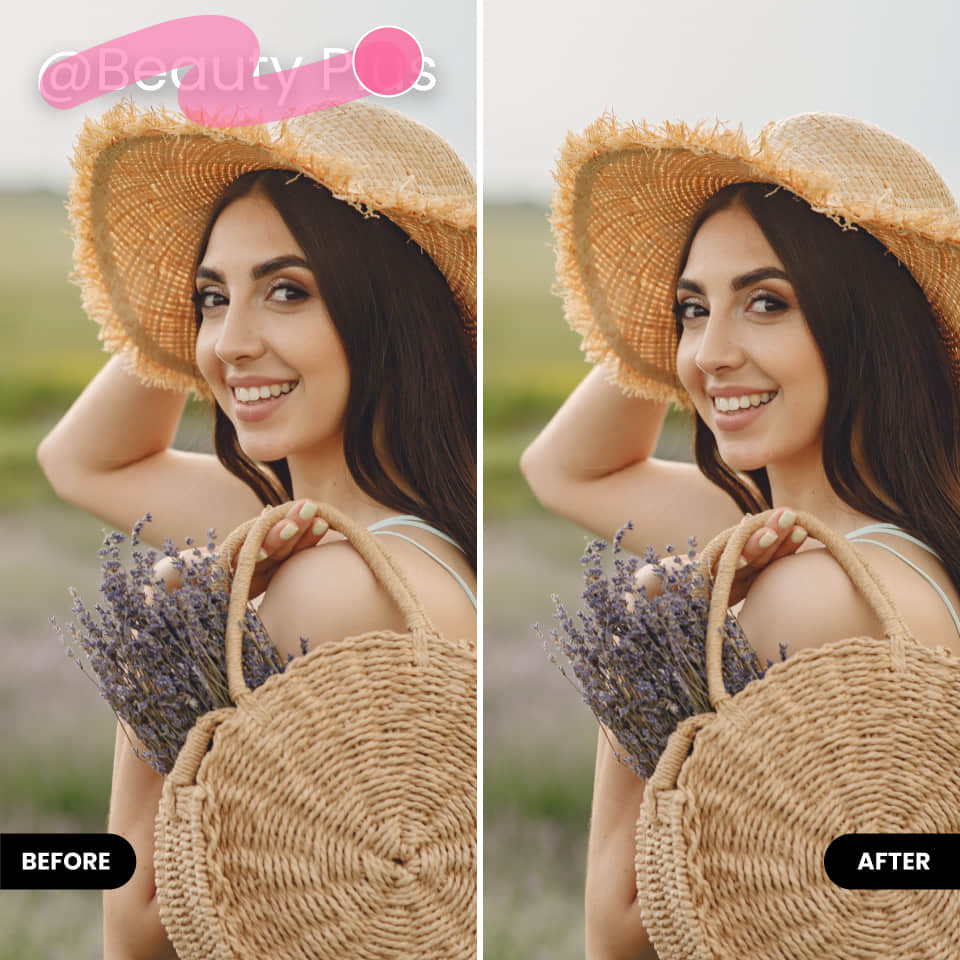 BeautyPlusのエディタでオブジェクトを削除し、写真をきれいにする　ビフォーアフター